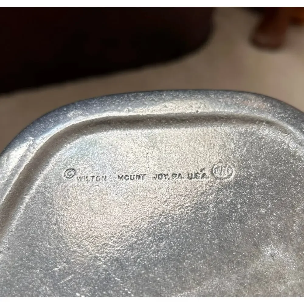 Vintage Pewter Tray with Give Us this Day Phrase and Farmer Working in Field